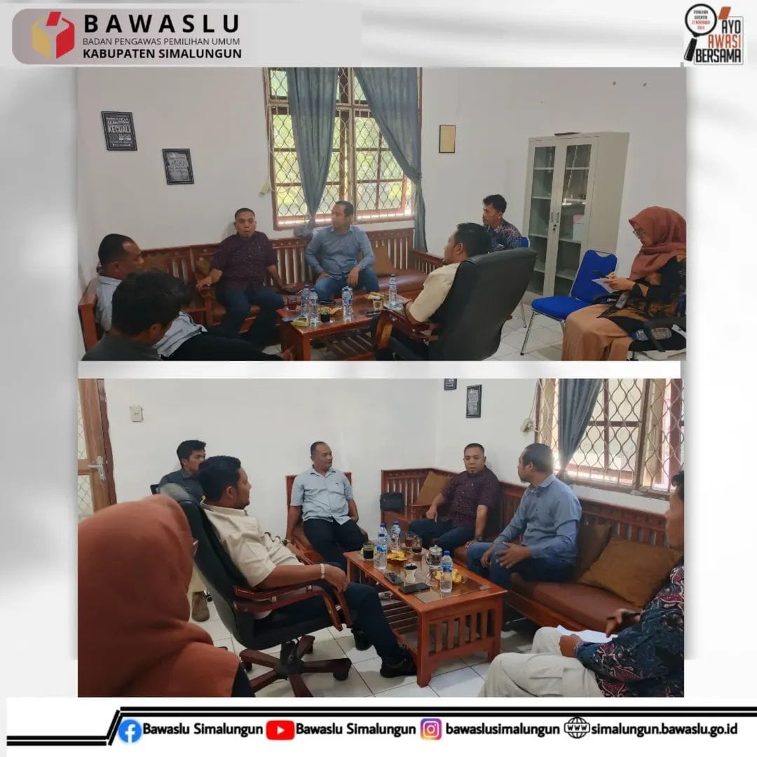 Kunjungan KPU Simalungun ke Kantor Bawaslu Simalungun terkait Data Pemilih Berkelanjutan.