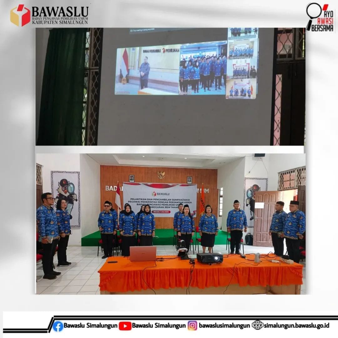 Pelantikan/Pengambilan Sumpah Jabatan PPPK Bawaslu Simalungun Tahun 2024 Tahap I