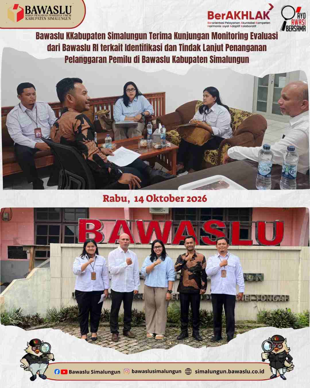 Bawaslu Simalungun Terima Kunjungan Bawaslu RI, Perkuat Kualitas Pelayanan Penanganan Pelanggaran Pemilu
