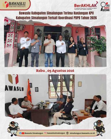 Bawaslu Simalungun Terima kunjungan KPU Simalungun Terkait Koordinasi PDPB Tahun 2026