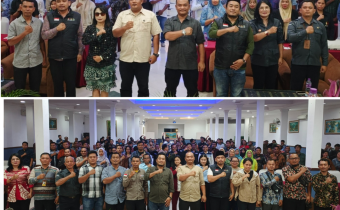 Foto bersama Pimpinan Bawaslu Simalungun dengan peserta rakernis dan narasumber 